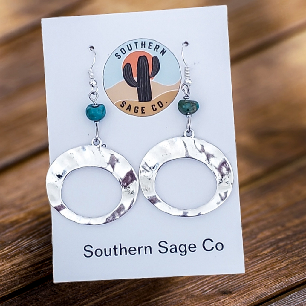 Real Turquoise Dangle Earrings Apparel & Accessories Southern Sage Co.   