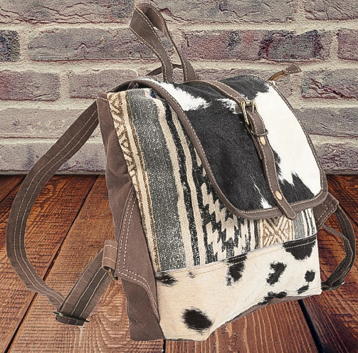 Cowhide Leather Canvas Backpack Bags and Wallets Southern Sage Co   